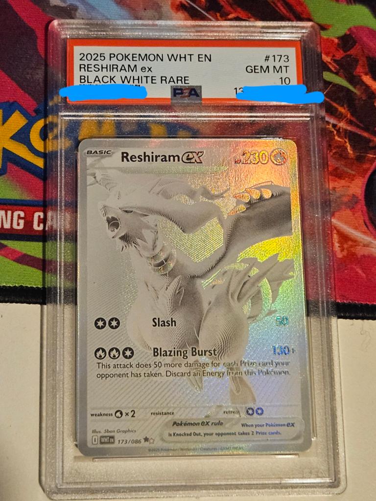 Pokemon Reshiram EX Black White Rare PSA 10 GEM MT, Ophalen of Verzenden, Nieuw, Losse kaart, Foil