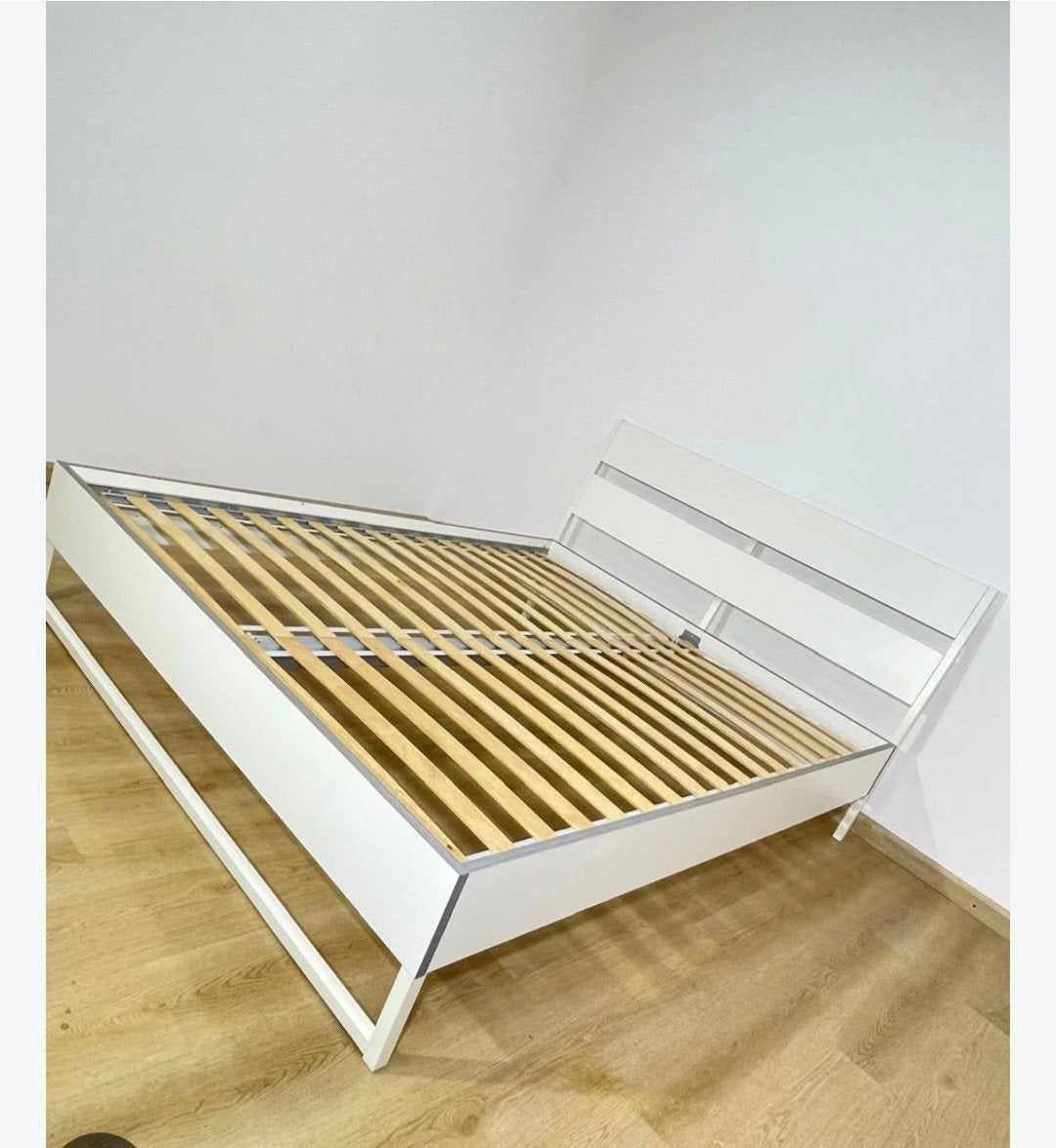 IKEA TRYSIL Bedframe - Wit, 160x200 cm, Ophalen, Gebruikt, Wit, Tweepersoons