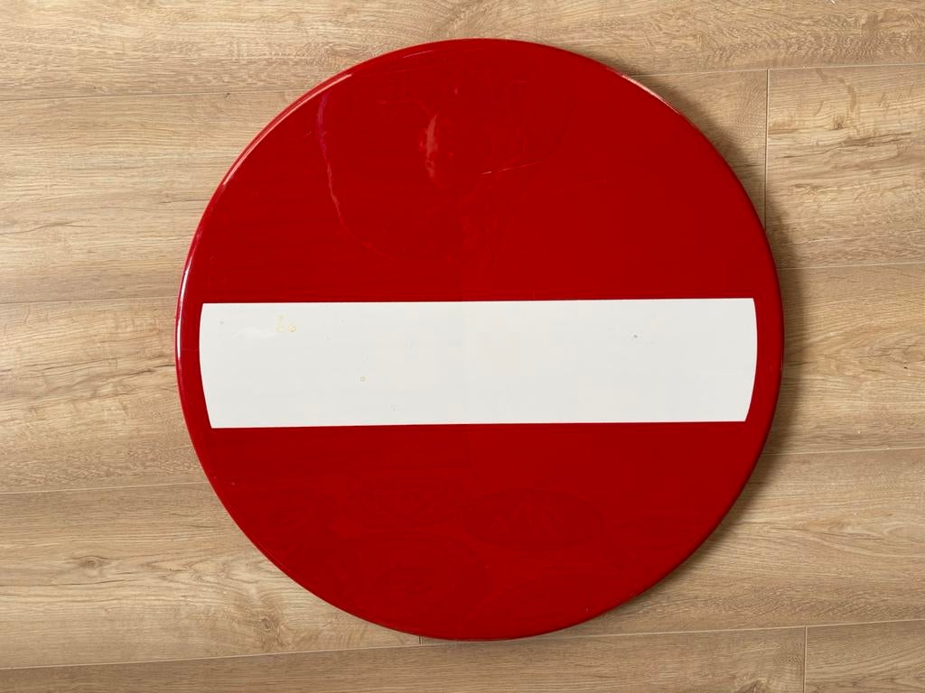 Verkeersbord verboden in te rijden diameter 60 cm, Ophalen, Gebruikt, Overige typen