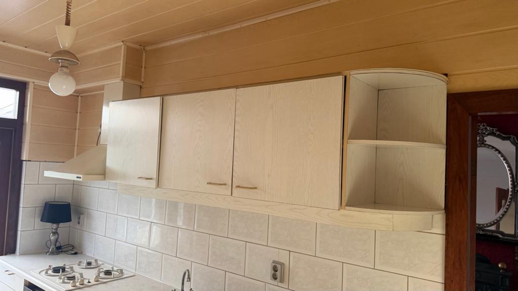 Vintage Complete keuken met inbouwapparatuur, Huis en Inrichting, Keuken | Complete keukens, Ophalen, Gebruikt, Wit, Enkelwandige keuken