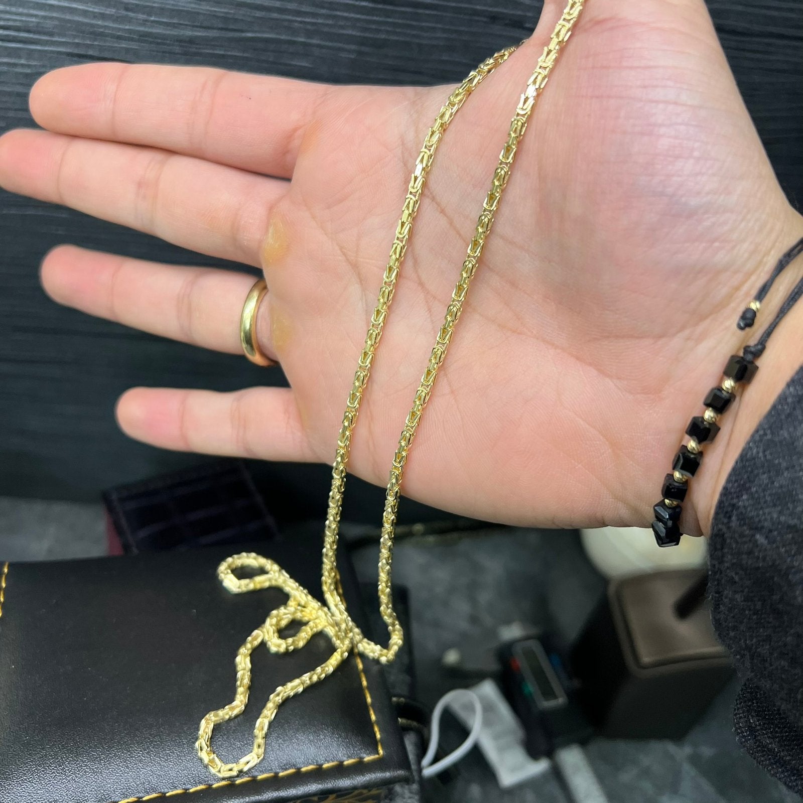 14k gouden koningsketting prachtig ketting schakel italy, Ophalen of Verzenden, Nieuw, Goud