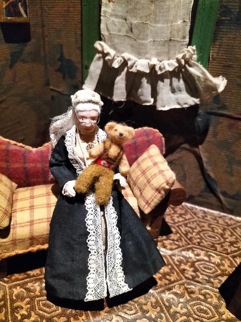 handgemaakt mini beertje - poppenhuis - verzenden mogelijk, Antiek en Kunst, Ophalen
