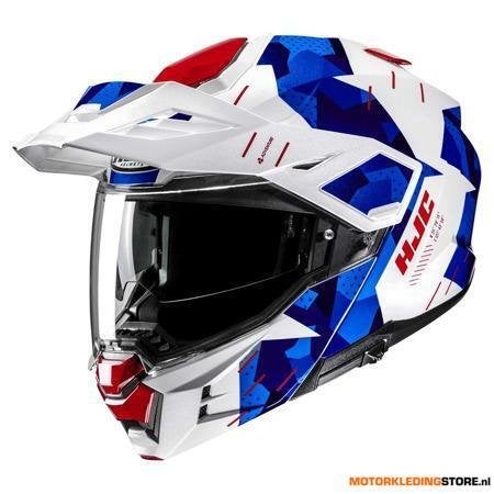 HJC i80 Roki Systeemhelm, Wit-Blauw, Motoren, Ophalen of Verzenden, Nieuw met kaartje