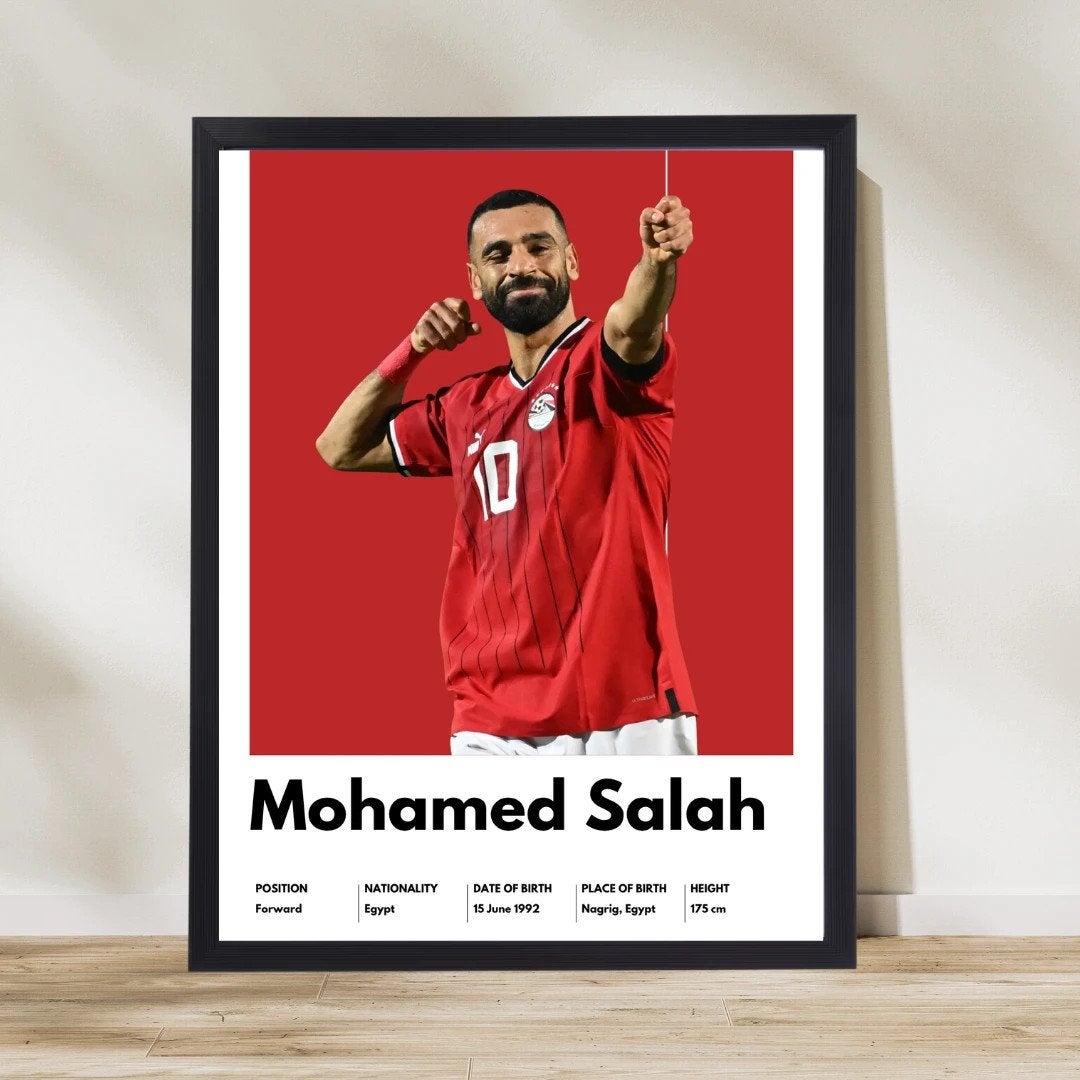 Mohamed Salah Poster A4 | Egypte Voetballer Muurdecoratie, Ophalen of Verzenden, Zo goed als nieuw