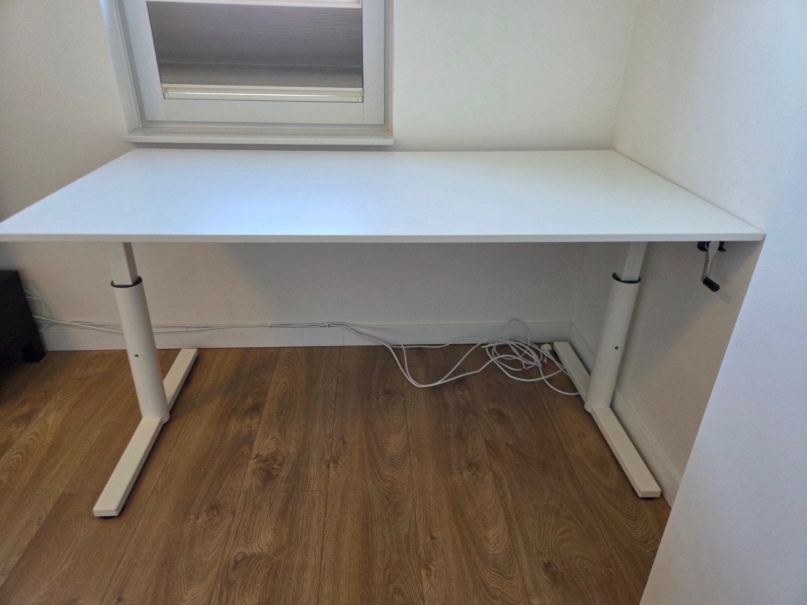 Gispen Bureau Wit 160x80cm - In Hoogte Verstelbaar, Huis en Inrichting, Bureaus, Ophalen, Gebruikt, In hoogte verstelbaar, Wit