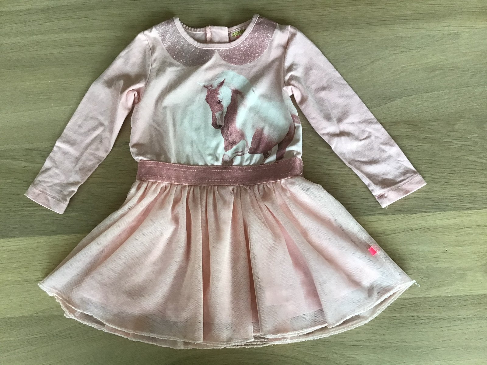 Roze jurk met paard en glitterkraag - Someone, maat 92, Ophalen of Verzenden, Zo goed als nieuw, Meisje, Jurk of Rok