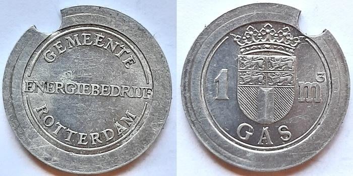 Rotterdam Gasmunt Aluminium, Postzegels en Munten, Penningen en Medailles, Verzenden, Overige materialen, Nederland