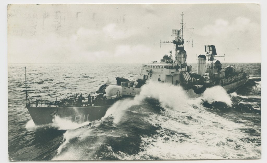 Marine schip torpedobootjager Gelderland fotokaart, Verzenden, 1940 tot 1960, Gelopen, Gelderland