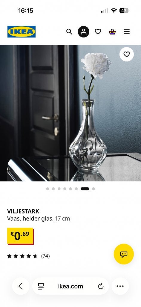 Viljestark vaasjes 25 stuks Ikea, Transparant, Ophalen of Verzenden, 17 cm, Glas
