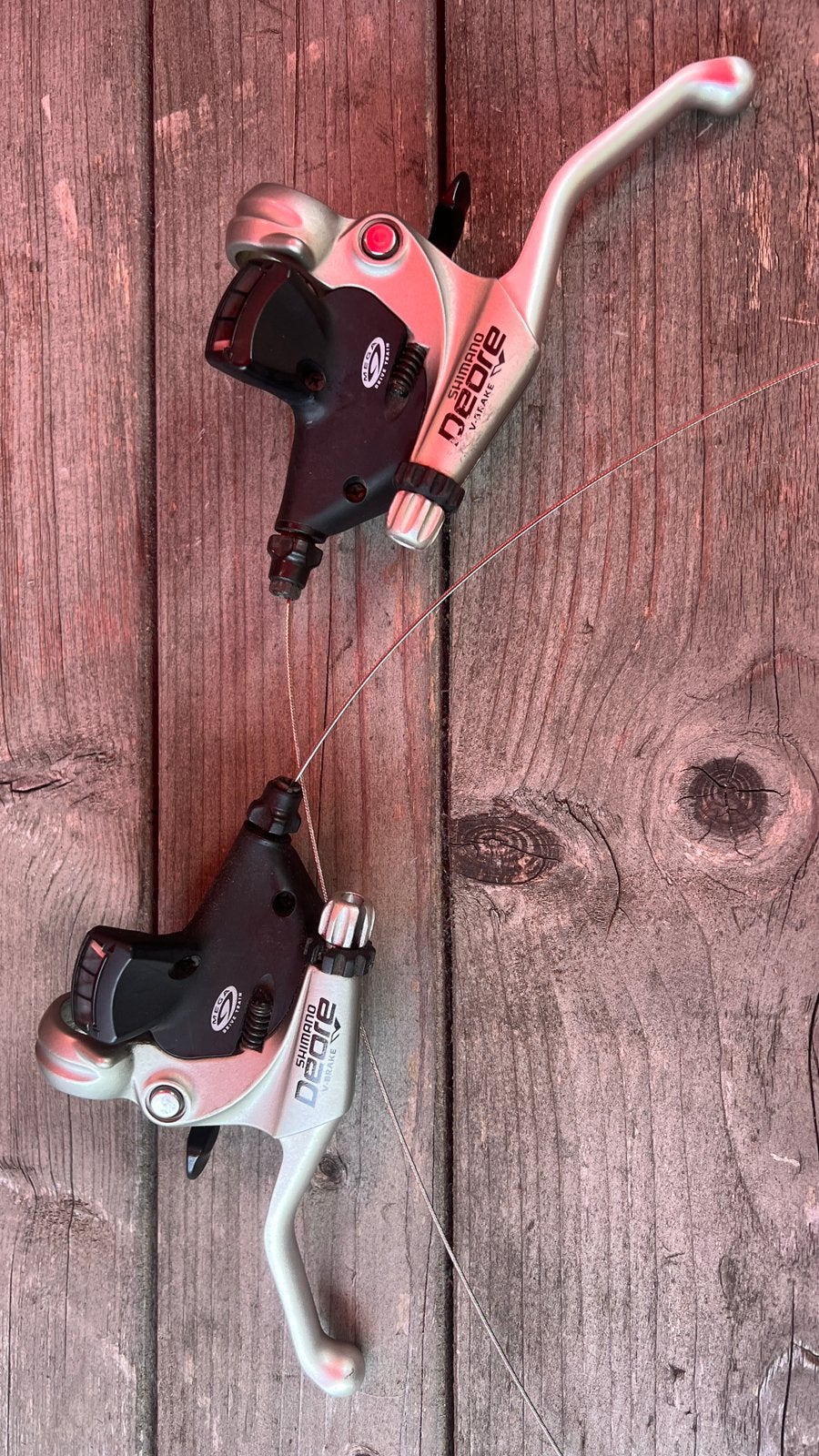 Shimano Deore 3x9 shifters + V-brake remhendels, Ophalen, Remmen, Gebruikt, Aluminium