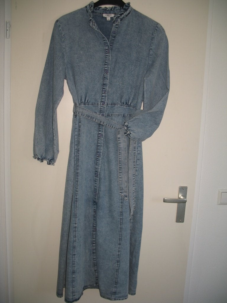 Ciminy Denim SPIJKER /DOORKNOOP JURK met riem NIEUW  mt M, Kleding | Dames, Maat 38/40 (M), Blauw, Nieuw, Ophalen of Verzenden