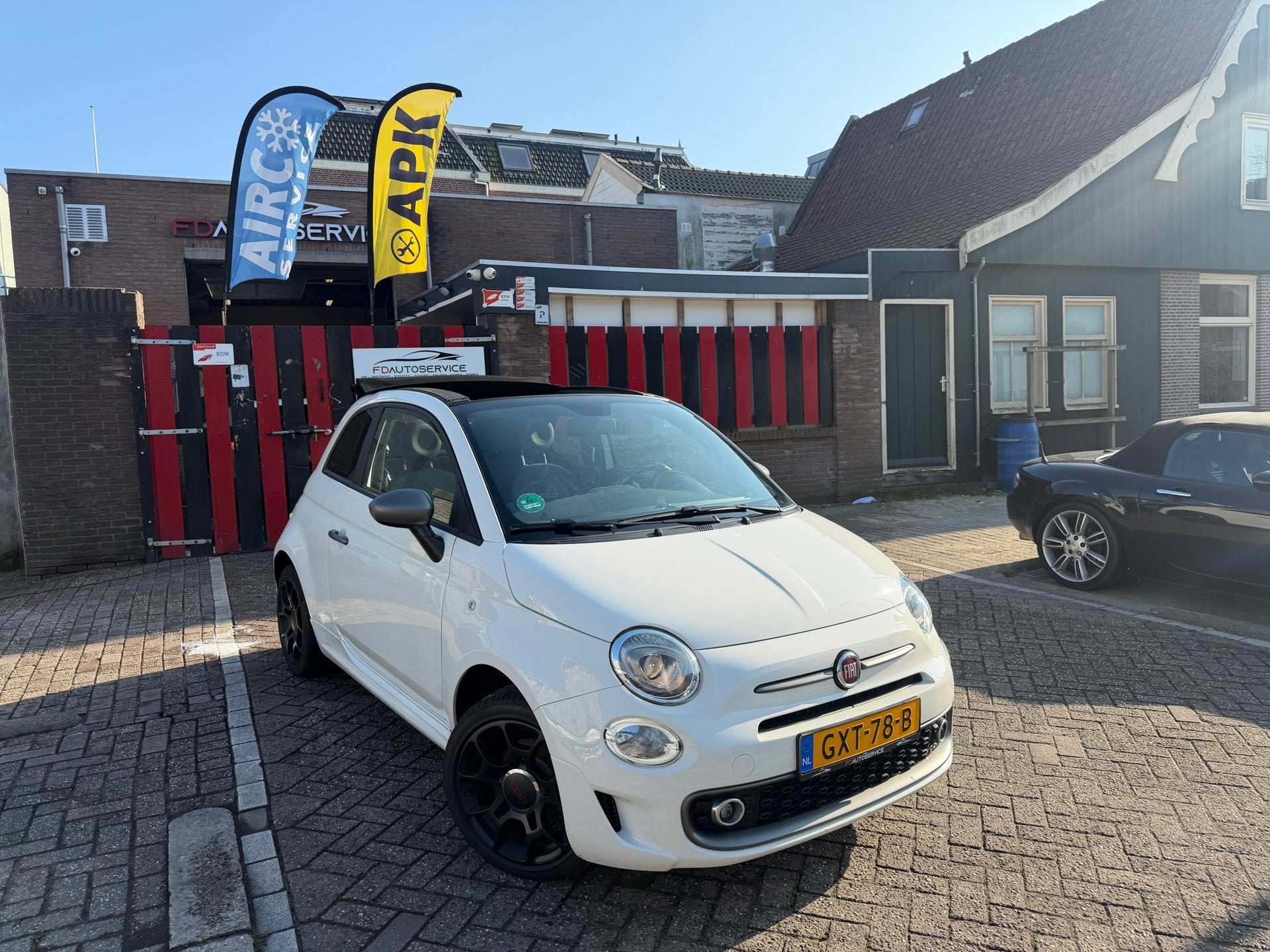 Fiat 500 1.2 Lounge cabrio, Auto's, Fiat, Voorwielaandrijving, Gebruikt, 4 cilinders, Wit