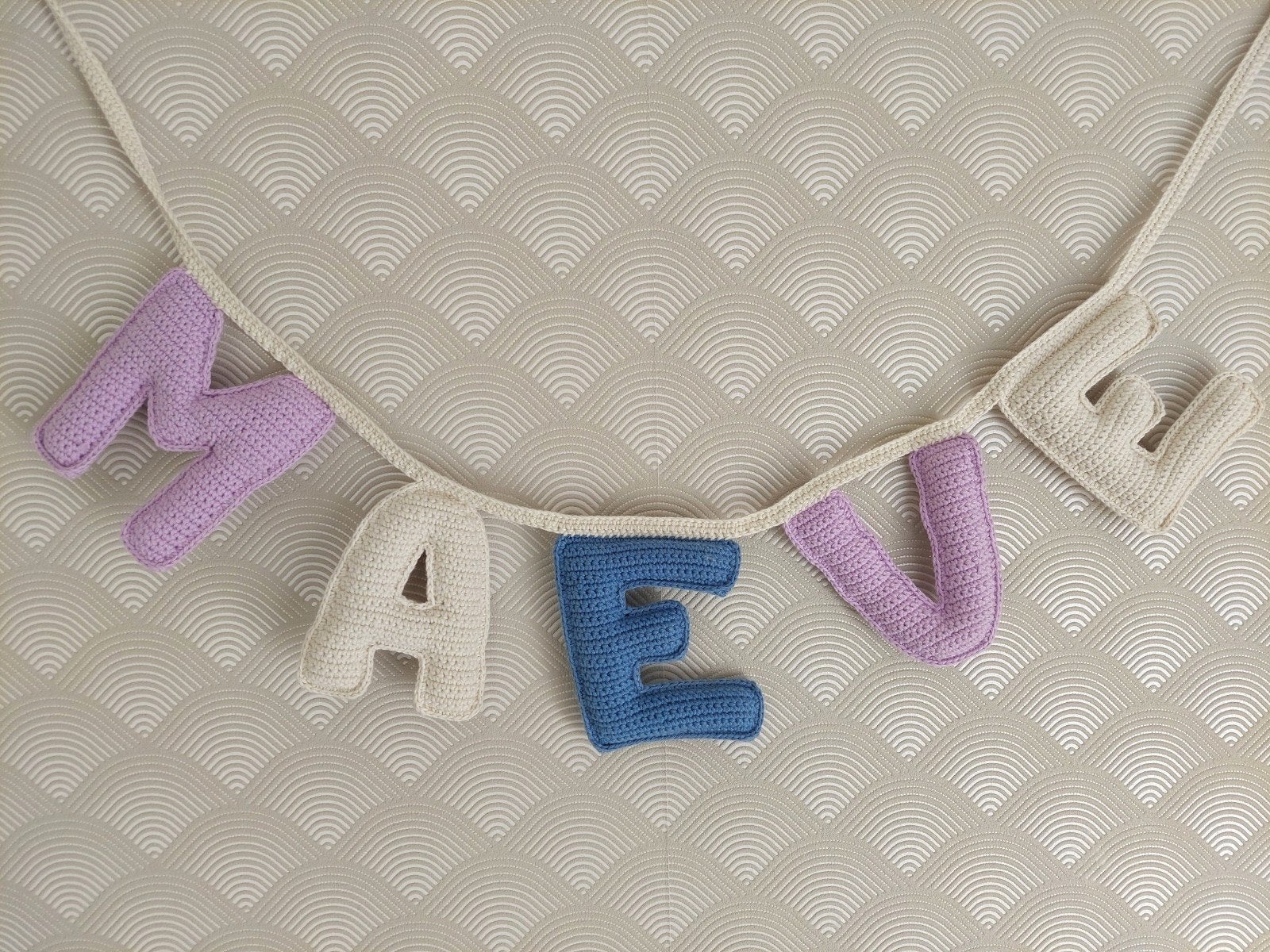 Gehaakte naamslinger voor baby/kinderkamer | kraamcadeau, Ophalen of Verzenden, Nieuw