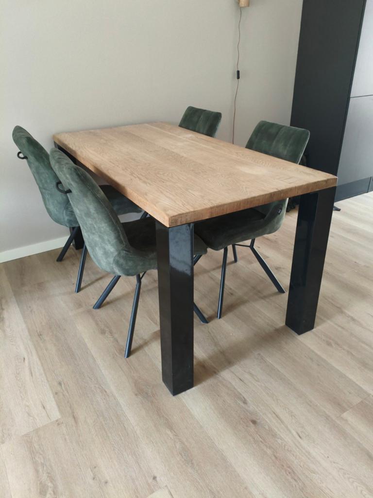 Robuuste Industriële Eettafel - 1.60m x 0.80m, Gebruikt, 50 tot 100 cm, 150 tot 200 cm, Vier personen