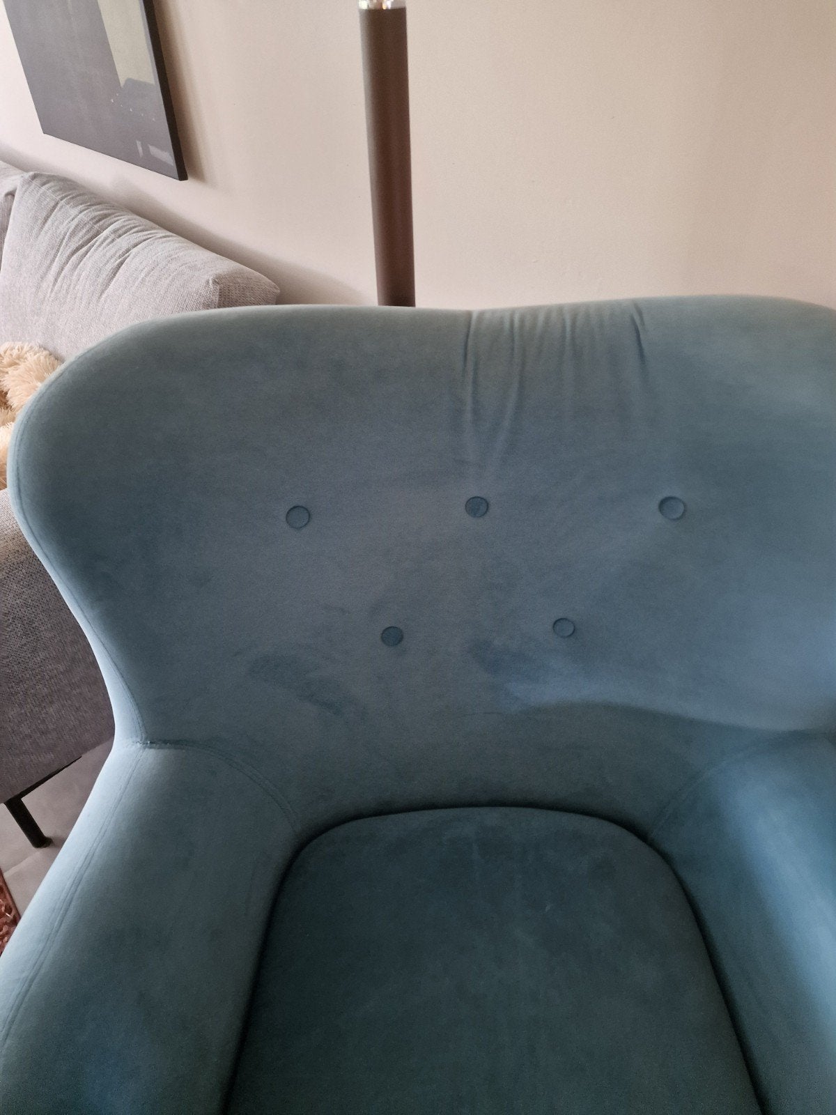 Comfortabele blauwe fauteuil - Zo goed als nieuw, Ophalen, Modern, Comfortabel, 75 tot 100 cm, Zo goed als nieuw