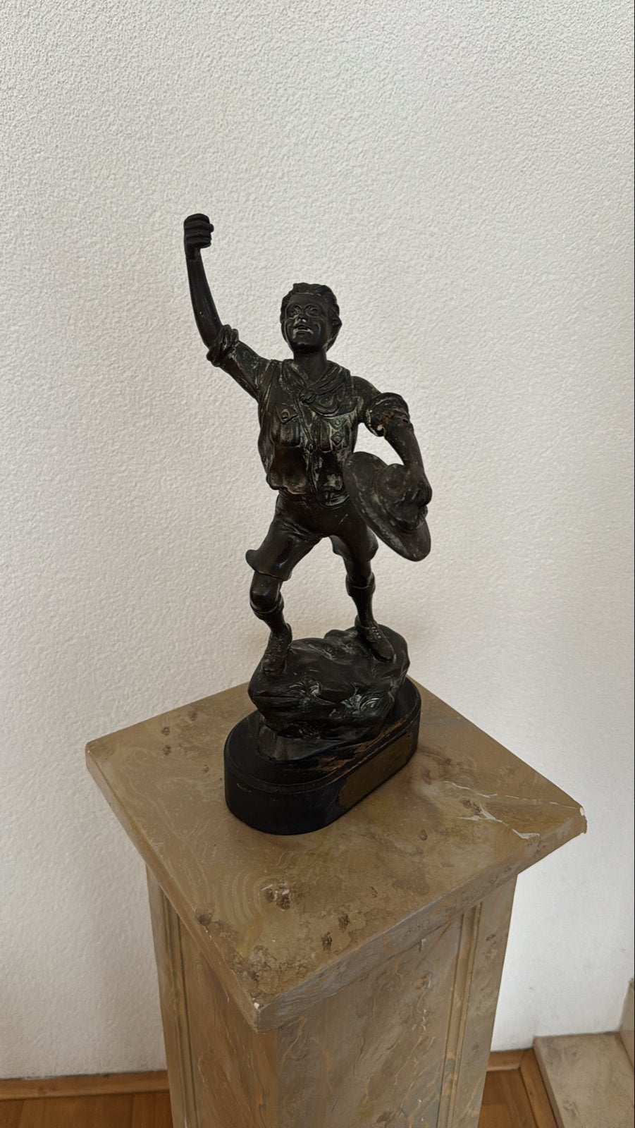 Vintage Bronzen Padvinder Beeld - 20th Troop BP Boy Scouts, Verzamelen, Ophalen, Gebruikt, Overige typen