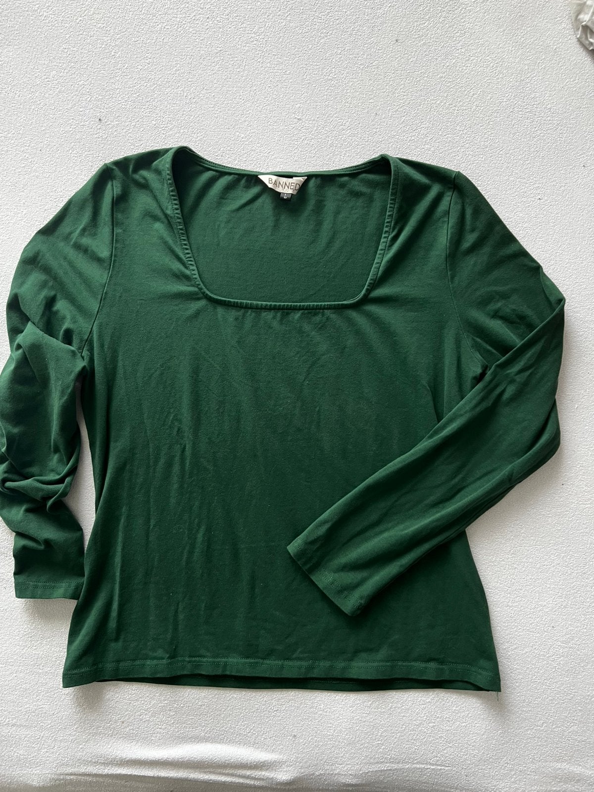 Banned Retro longsleeve L, Ophalen of Verzenden, Zo goed als nieuw, Groen, Lange mouw