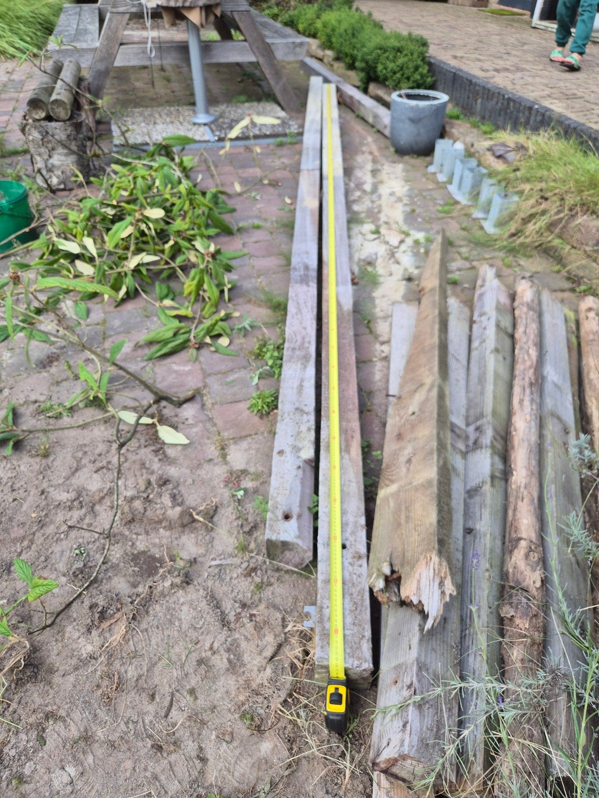 Gebruikte hardhouten palen - Diverse lengtes, Tuin en Terras, Ophalen, Gebruikt, Palen, Hardhout