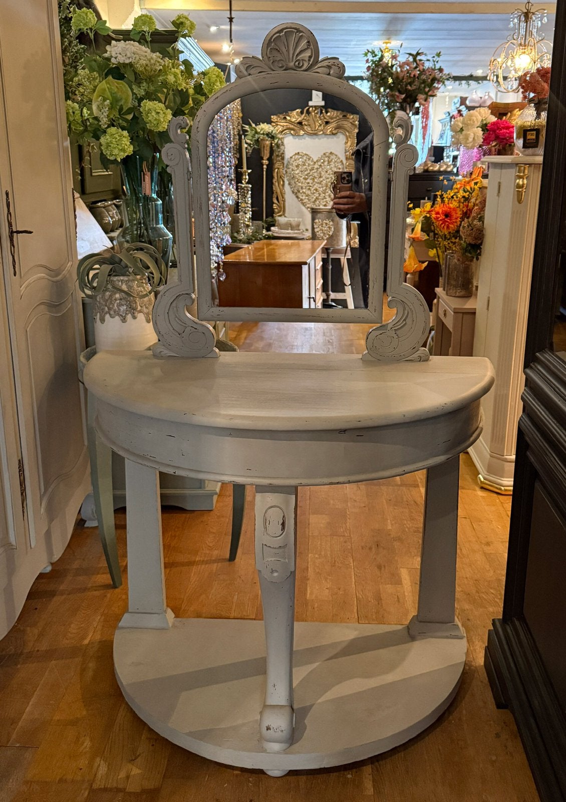 Brocante kaptafel, antiek make-up tafeltje toilettafel VdlM, Antiek en Kunst, Ophalen