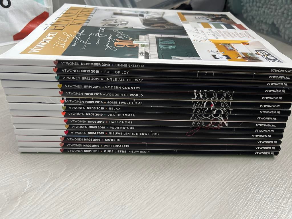 Vt wonen jaargang 2019 compleet + special 'binnenkijken', Boeken, Tijdschriften en Kranten, Ophalen of Verzenden, Zo goed als nieuw