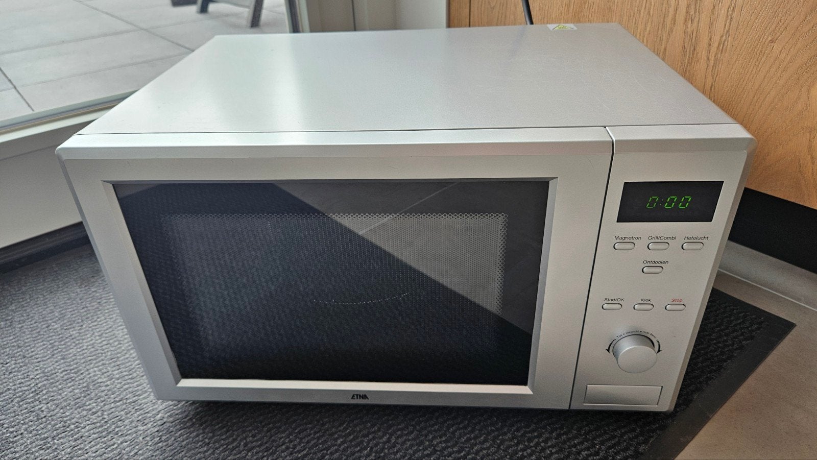 ETNA Combimagnetron, oven - Zilver - Vrijstaand, Witgoed en Apparatuur, Magnetrons, Ophalen, Combimagnetron, Gebruikt, Hete lucht