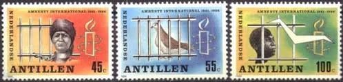 Nederlandse Antillen1986 - nvph 843-845 - Amnesty, Postzegels en Munten, Ophalen of Verzenden, Postfris