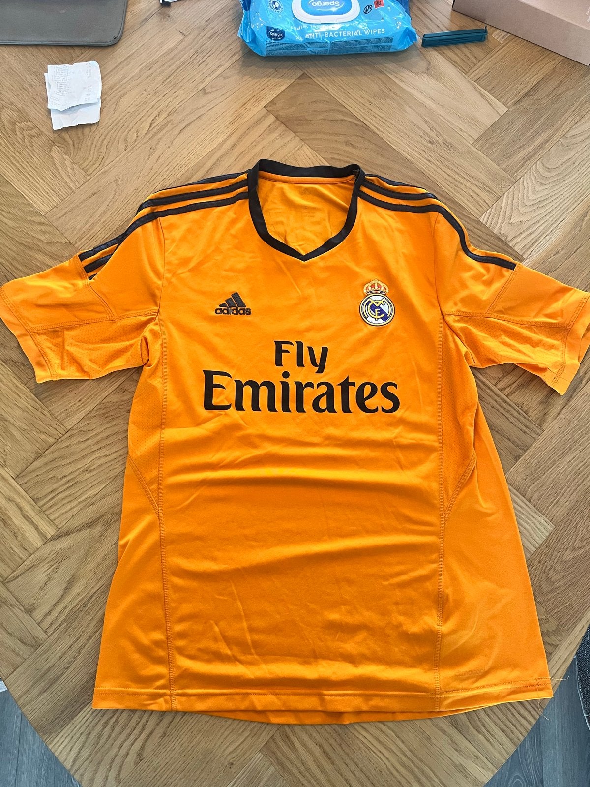Real Madrid uitshirt 2013-2014 Bale #11 Maat L, Maat 52/54 (L), Oranje, Ophalen of Verzenden, Voetbal