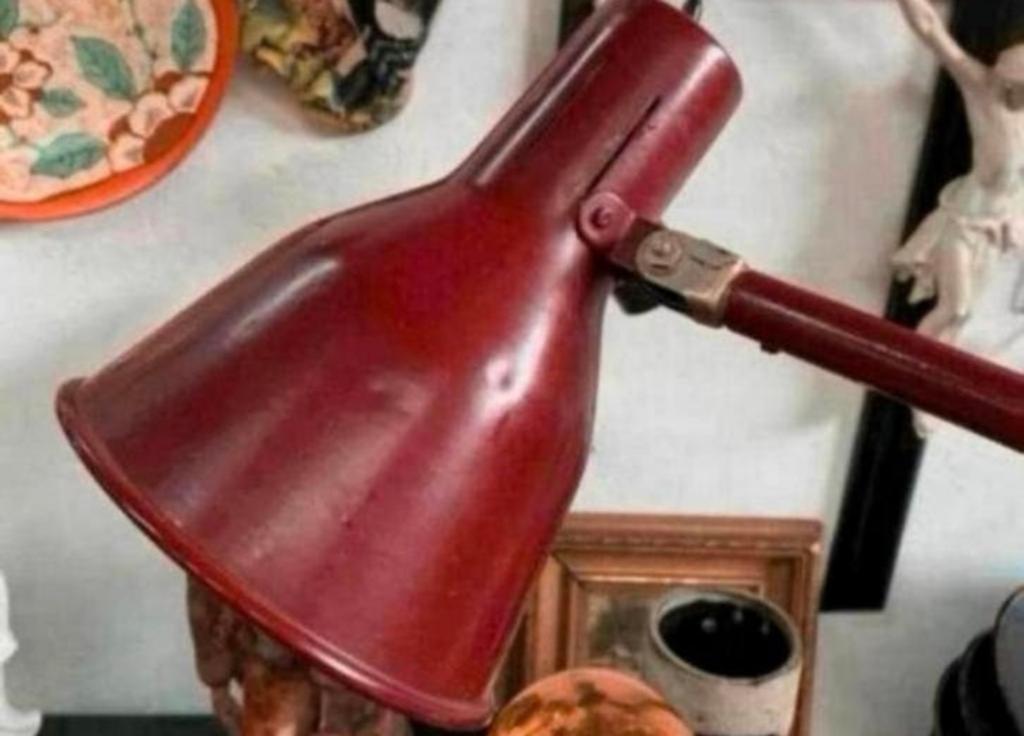 Lamp vintage industriële Bauhaus bureaulamp jaren 60., Huis en Inrichting, Lampen | Tafellampen, Ophalen of Verzenden, Zo goed als nieuw