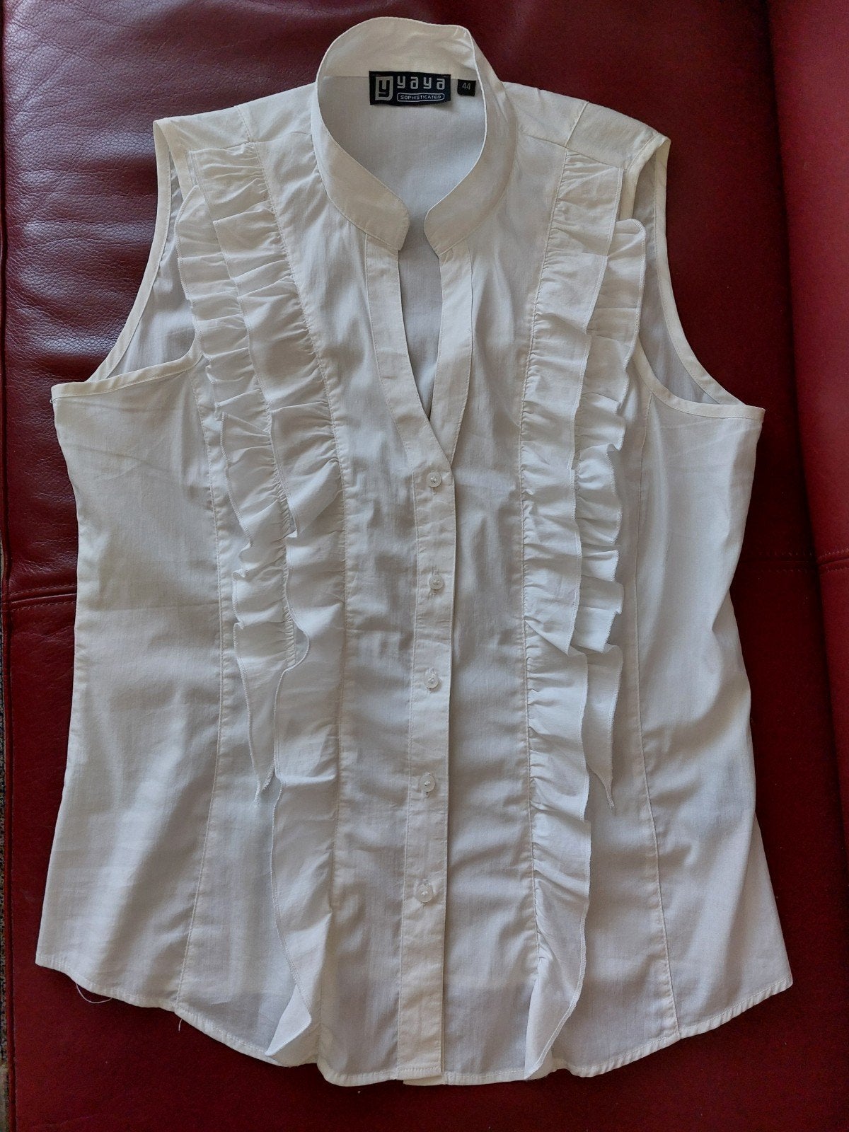 Witte zomerblouse zonder mouwen van Yaya, mt 42/44, stretch, Wit, Maat 42/44 (L), Ophalen of Verzenden, Zo goed als nieuw