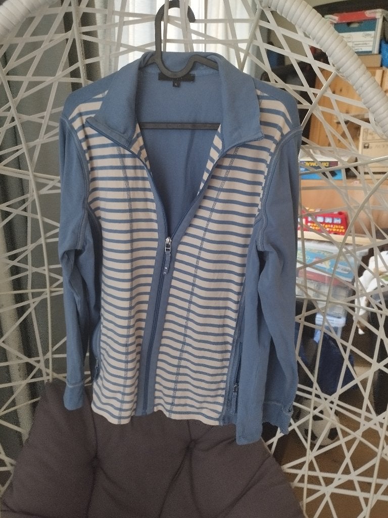 licht blauw vestje met wit blauwe streep patroon Bonita XL, Kleding | Dames, Blauw, Maat 46/48 (XL) of groter, Bonita, Ophalen of Verzenden