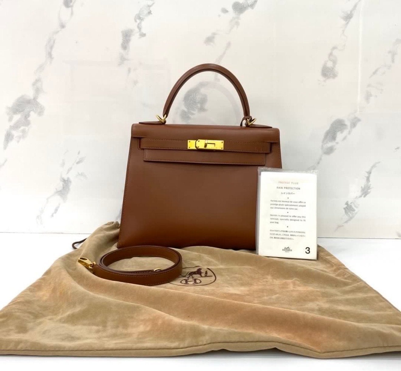 Hermès Kelly 18 recolour stamp E, Sieraden, Tassen en Uiterlijk, Tassen | Damestassen, Ophalen of Verzenden, Gebruikt, Bruin, Handtas