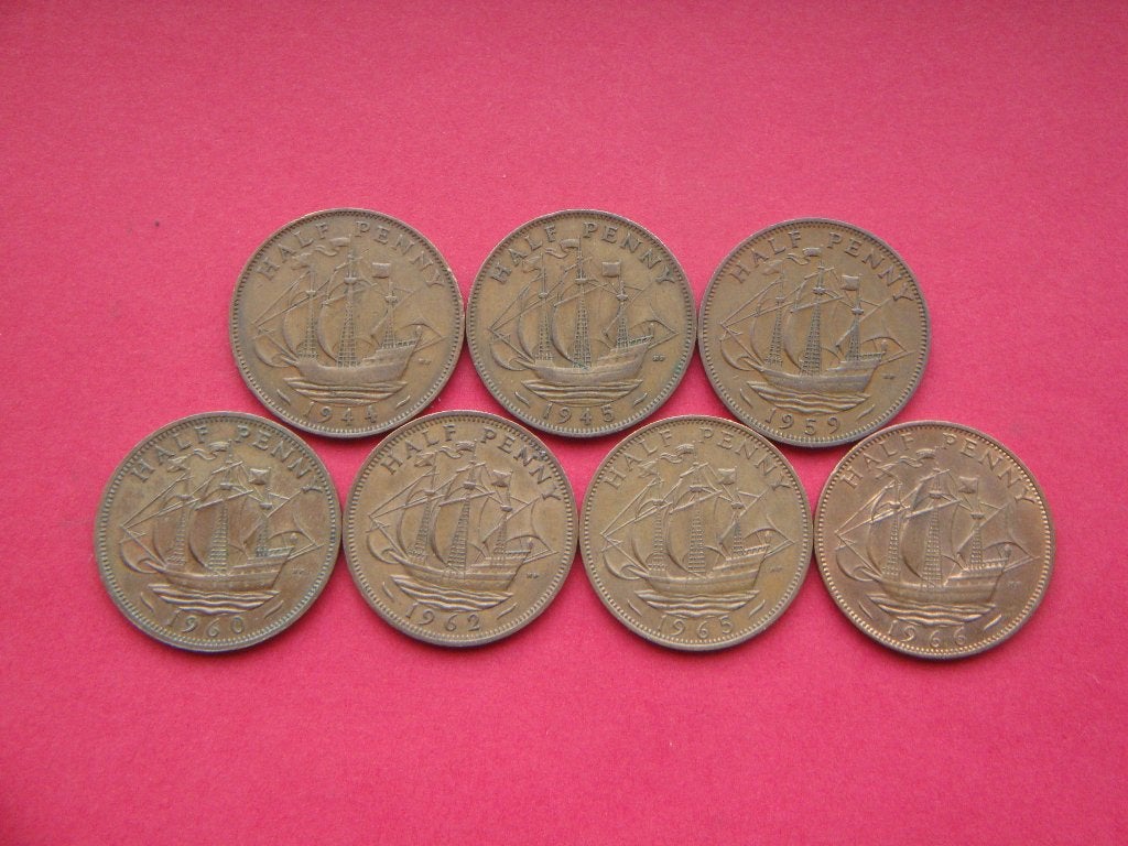Engeland setje munten ½ Penny 1944/1966., Verzenden, Overige landen, Setje