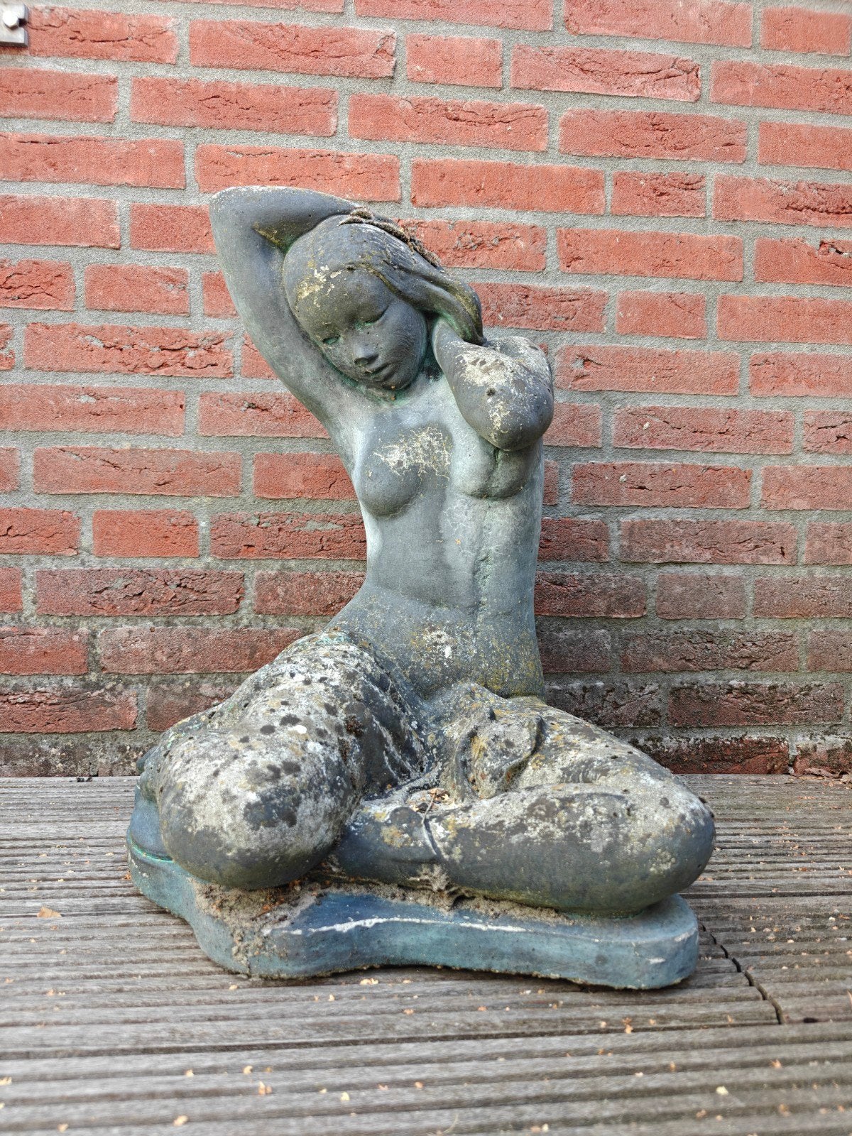 Vintage Beeld van Vrouw in Steen - Tuinbeeld, Ophalen, Gebruikt, Beton, Mensenbeeld