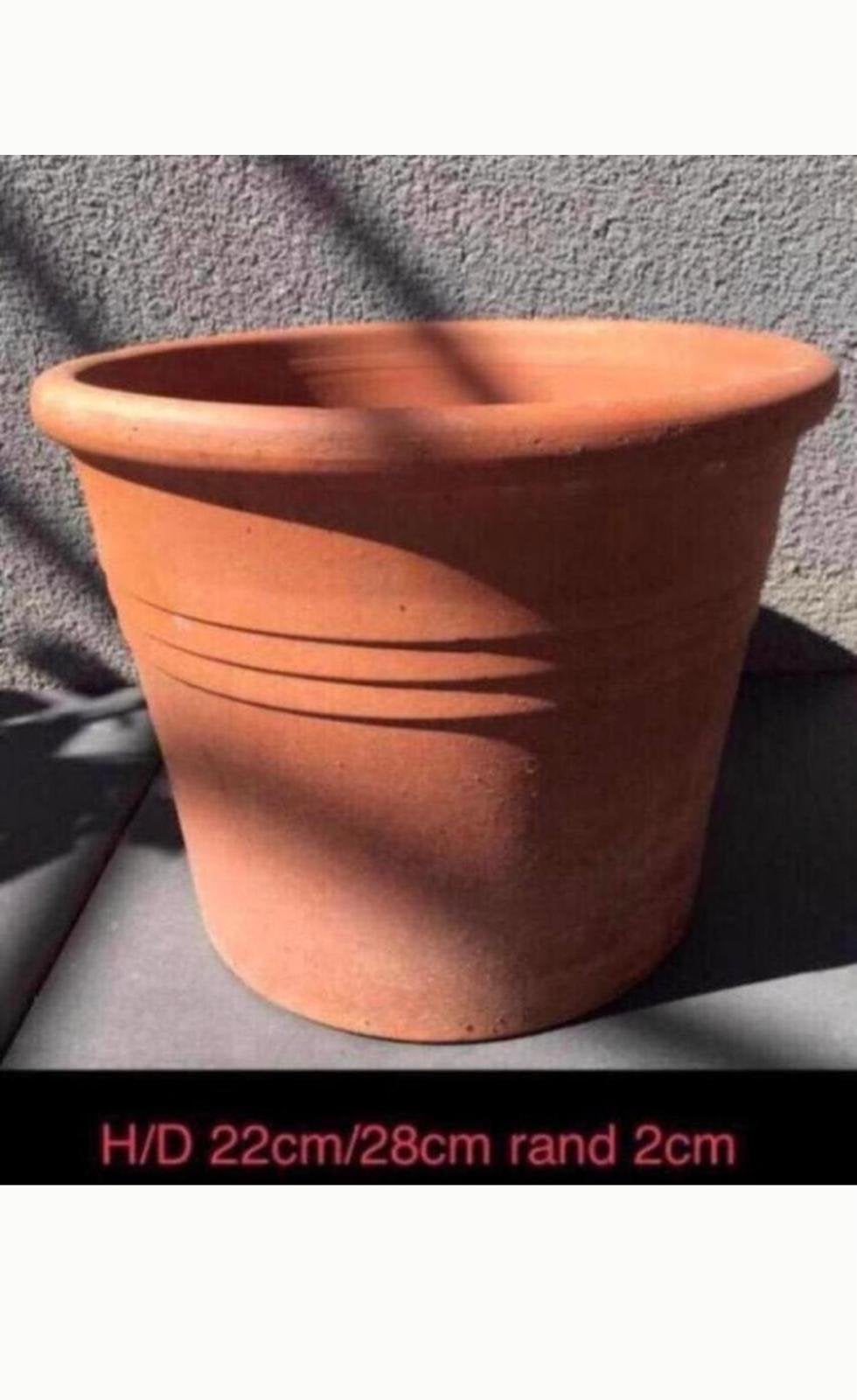 Italiaanse terracotta bloempoten 28cm oranje of bruin, Rond, Zo goed als nieuw, Minder dan 40 cm, Balkon
