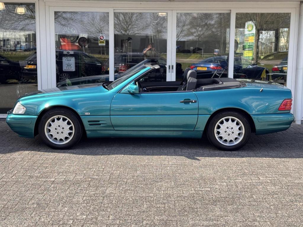 Mercedes SL-klasse Cabrio 320 Automaat,Clima,Leder,Lmv,Cruis, Auto's, Mercedes-Benz, Achterwielaandrijving, Gebruikt, Zwart, Cabriolet