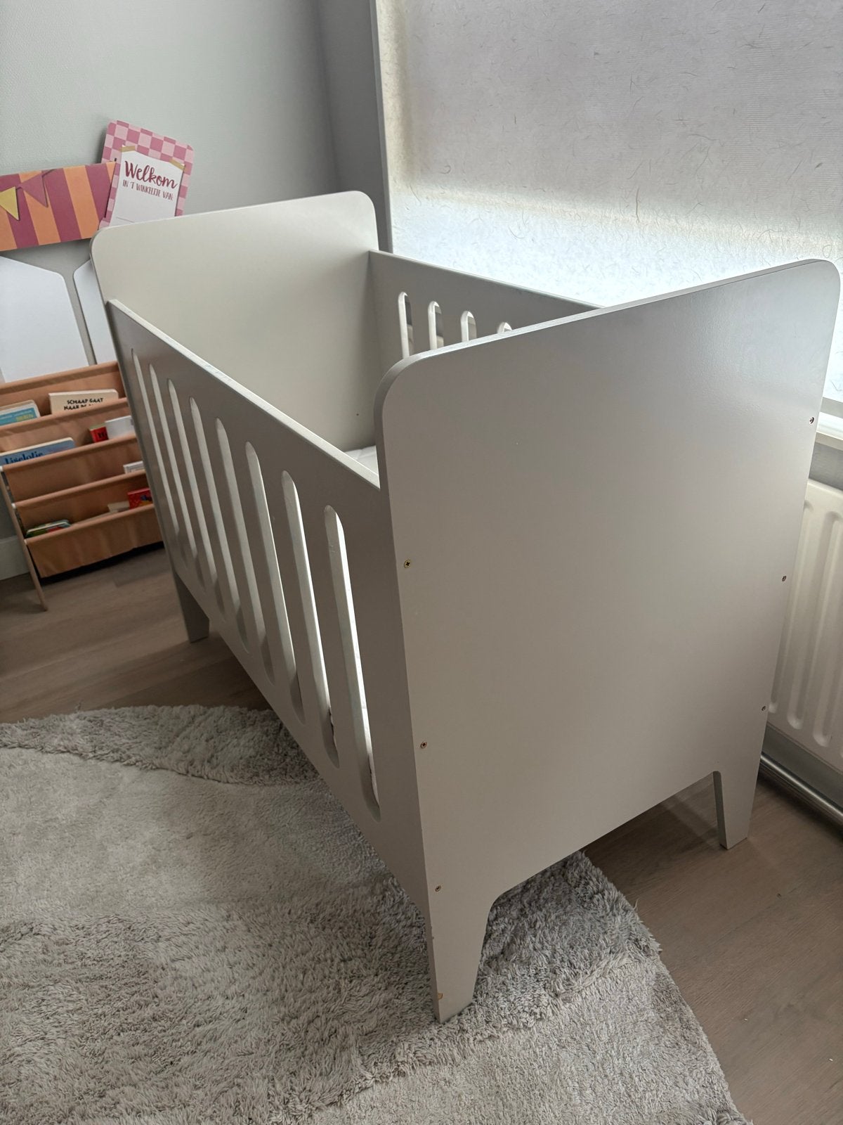 Meegroei Ledikant 124x65 cm met matras, Ophalen, Gebruikt, Ledikant