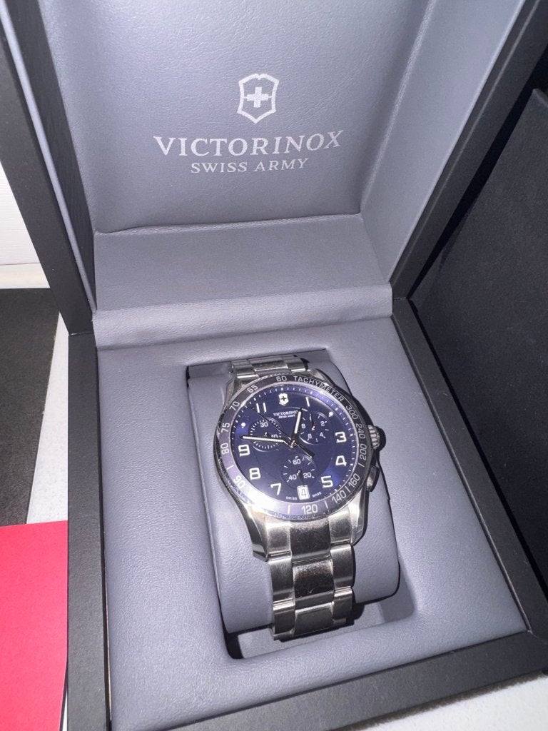 Victorinox Swiss Army Chrono Classic 241497 – Compleet, Overige merken, Staal, Staal, Ophalen of Verzenden