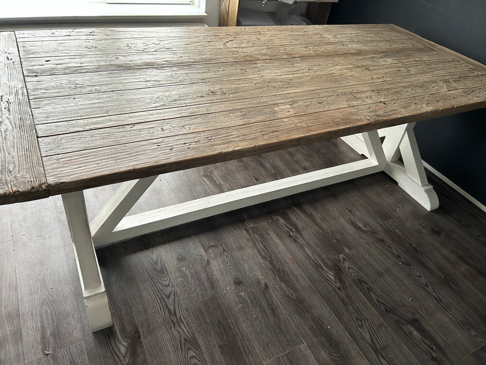 Foto 2 van Massieve houten eettafel / kloostertafel 230x100 cm