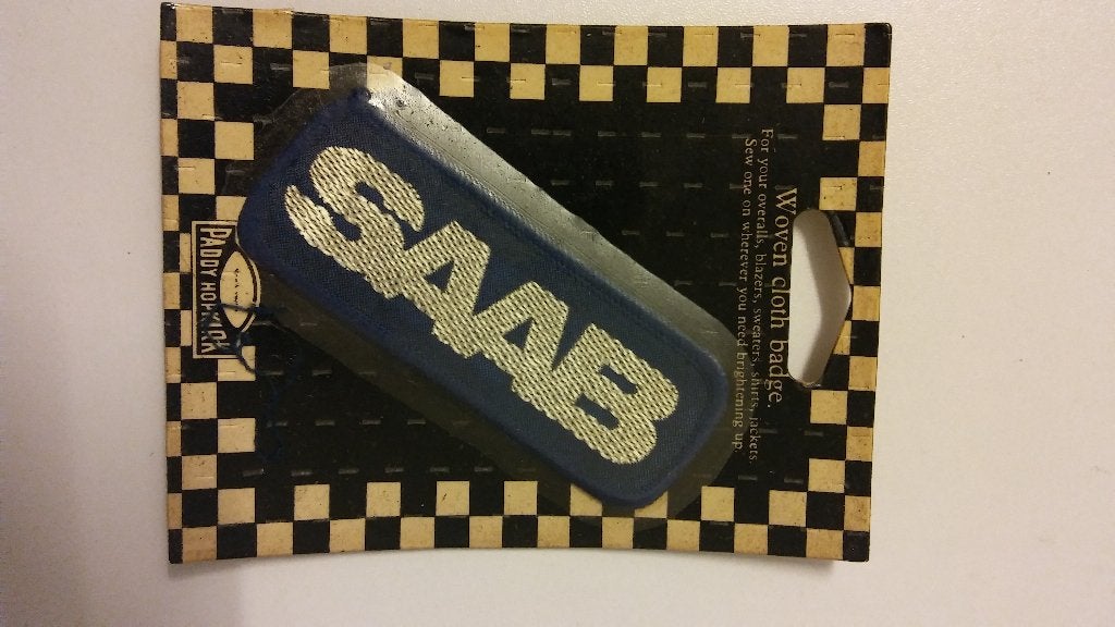 Saab auto vintage kleding embleem logo patch RARE, Verzenden, Nieuw, Auto's