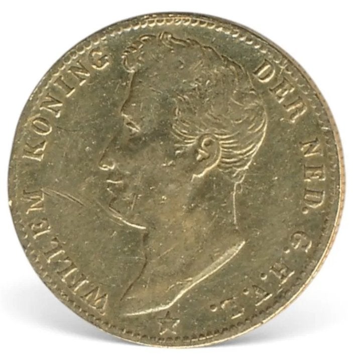 Nederland 5 Gulden 1827 Brussel Willem 1 (Fraai), Ophalen of Verzenden, Goud