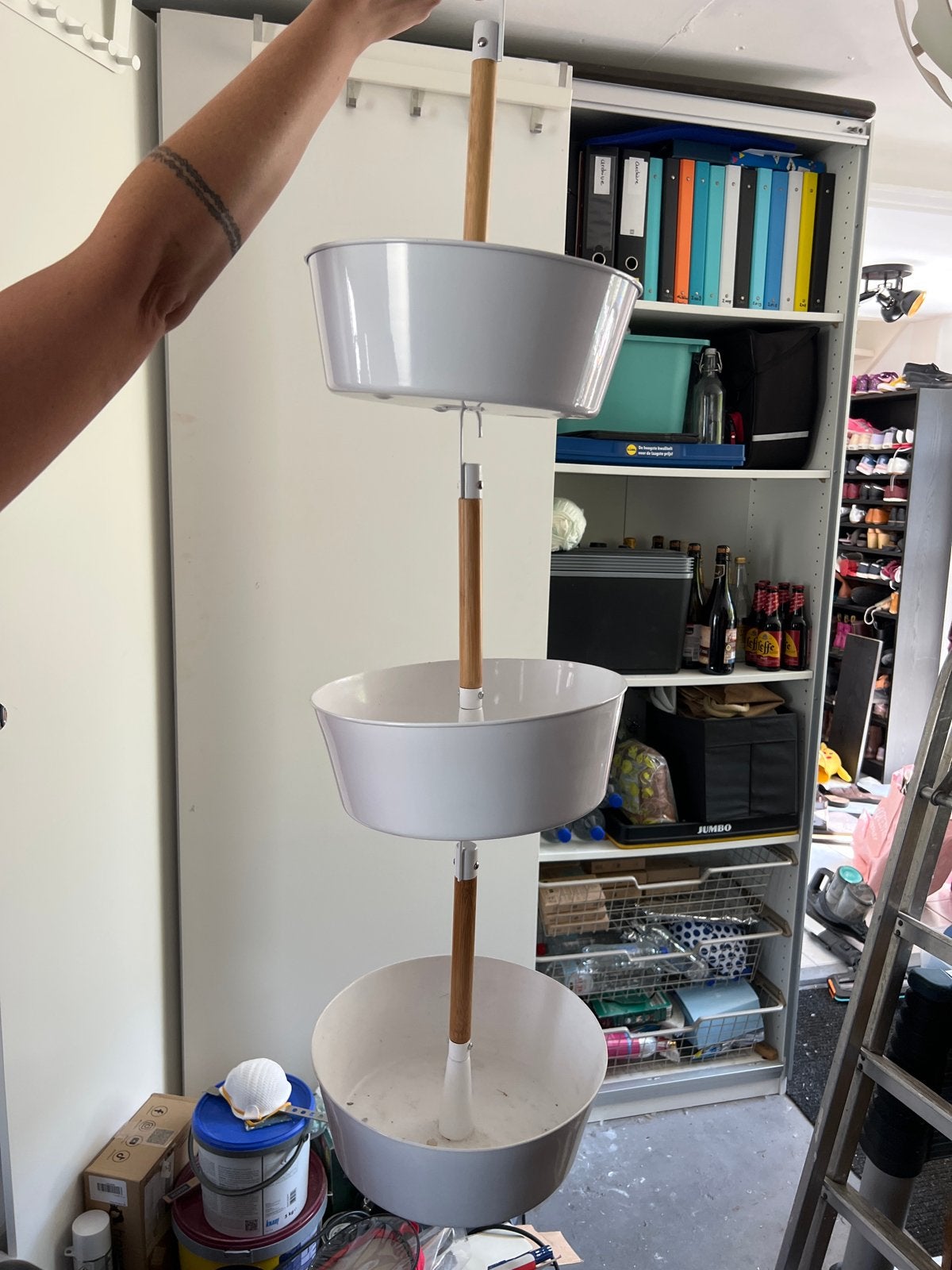 IKEA Hanging Planter / Opberger (3 lagen), Ophalen, Gebruikt, Wit, Metaal