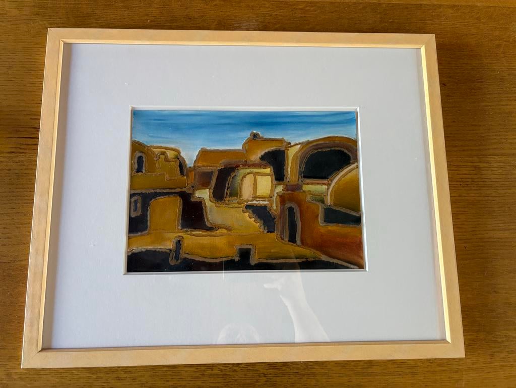 Abstract schilderij van Reinier Knol (1942-2023), Ophalen