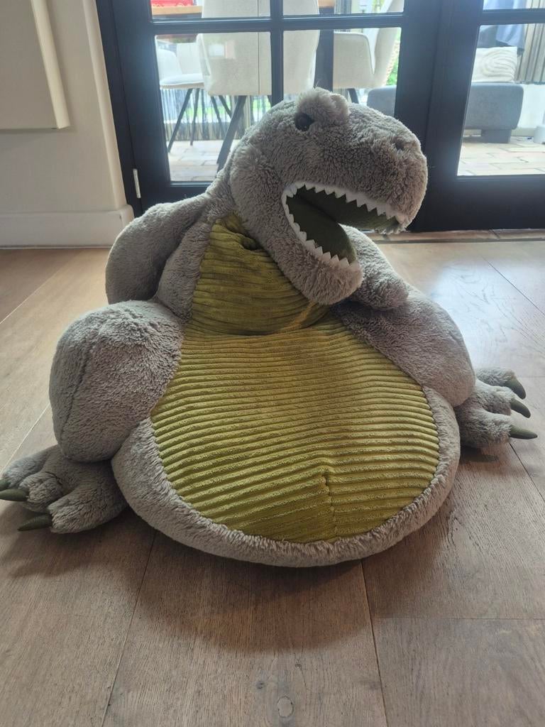 Grote zachte dinosaurus zitzak - Perfect voor kinderen!, Overige merken, Grijs, Ophalen of Verzenden, Zo goed als nieuw
