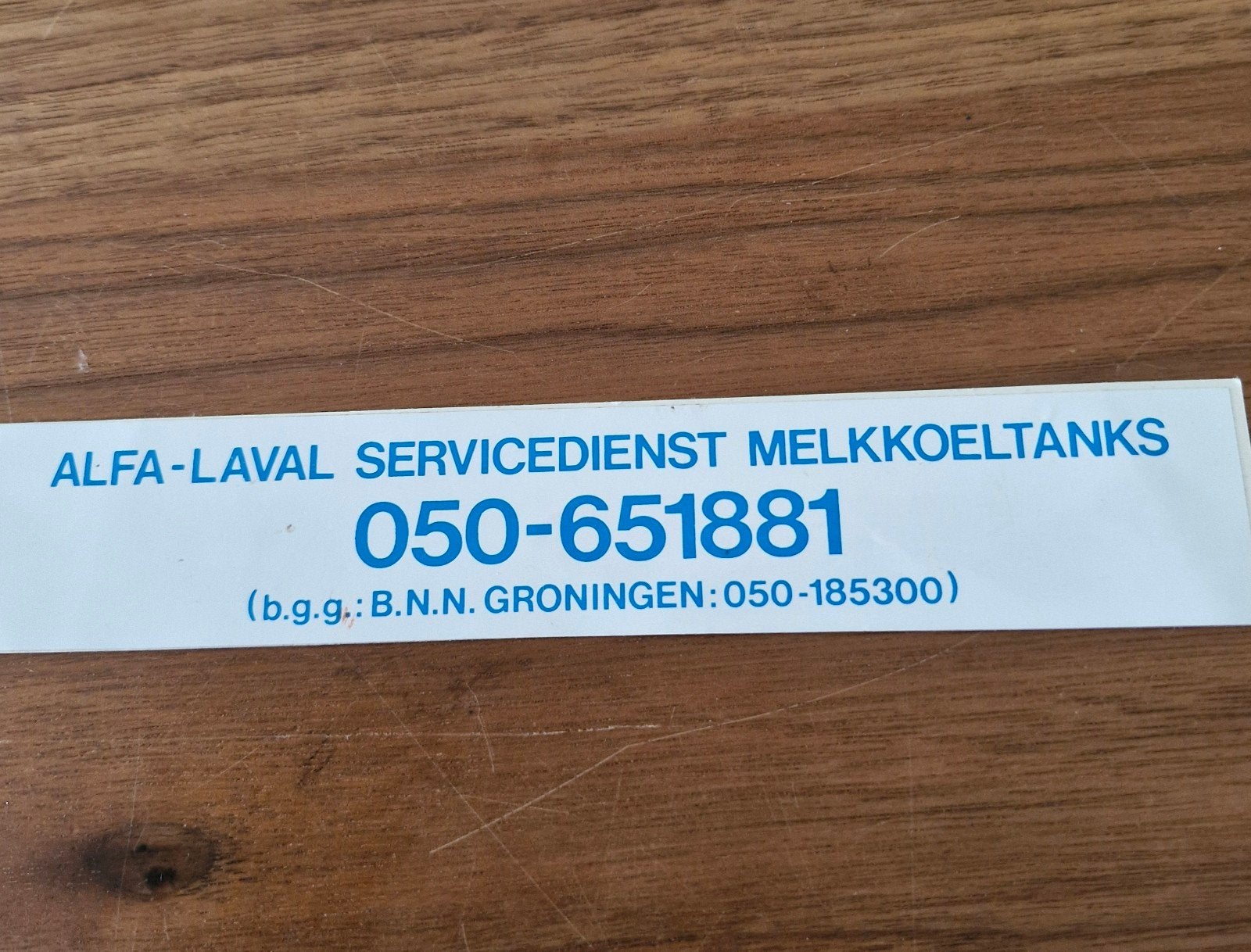 10083 Alfa-Laval Servicedienst Melkkoeltanks Sticker, Verzamelen, Ophalen of Verzenden, Gebruikt, Bedrijf of Vereniging