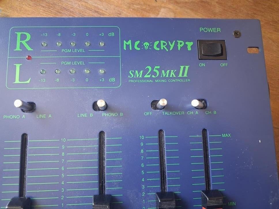 Vintage MC CRYPT SM 25 MK II Mengpaneel, Ophalen of Verzenden, Gebruikt, Minder dan 5 kanalen