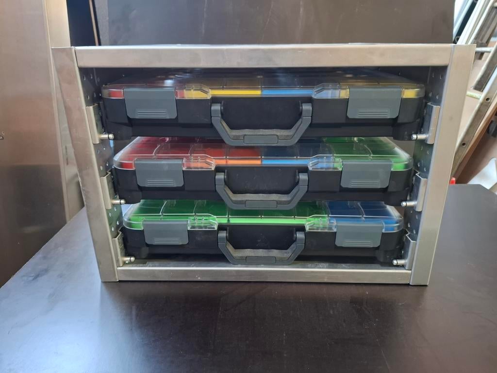 Opbergsysteem met 3 sorteerdozen, Ophalen, Gebruikt
