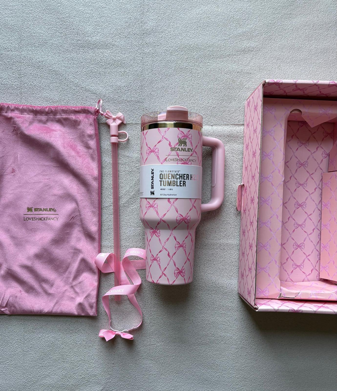 Stanley Cup Beker x LoveShackFancy - Roze - 1.18 L, Verzenden, Nieuw