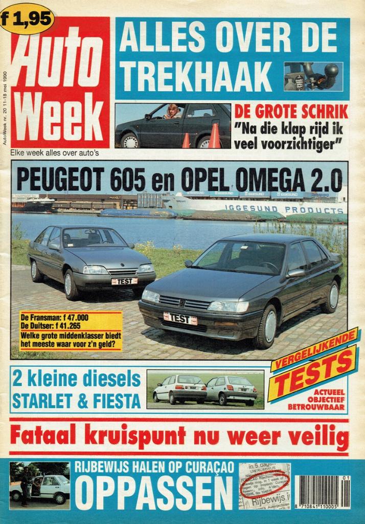 Autoweek 1990 nr. 20 (o.a. Opel Omega 2.0 & Peugeot 605 SLI), Verzenden, Gelezen, Algemeen