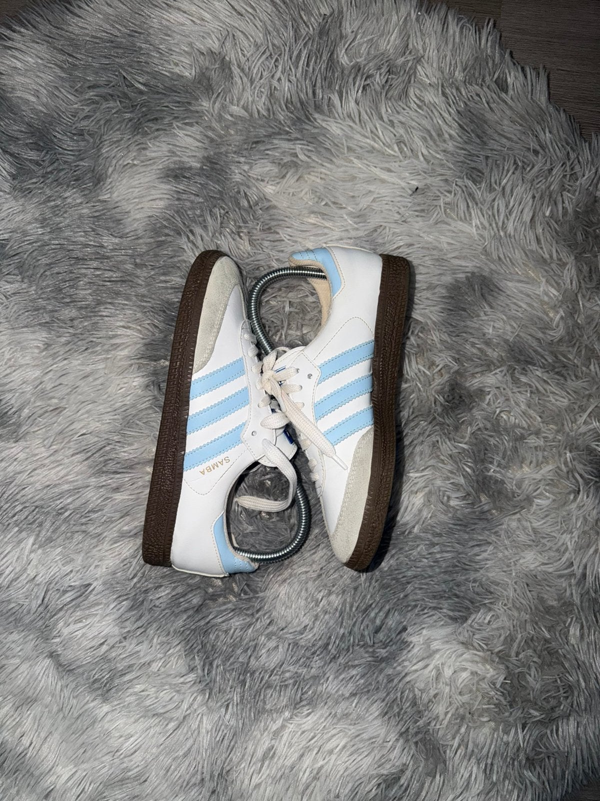 adidas Samba wit lichtblauw gum sneakers maat 38, Ophalen of Verzenden, Zo goed als nieuw, Wit, Sneakers of Gympen