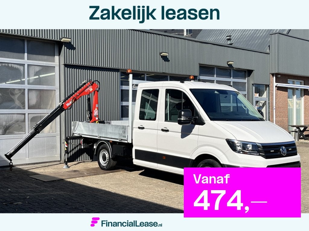 Volkswagen Crafter 35 2.0 TDI L3 Fassi Laadkraan M15A Trekha, Voorwielaandrijving, Stof, Volkswagen, Wit